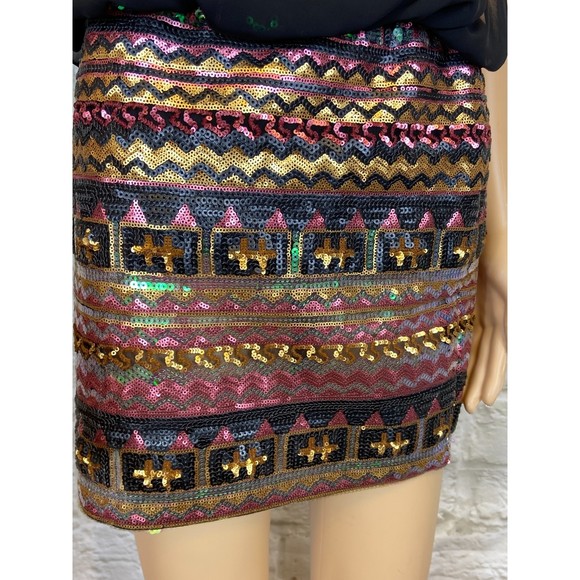 AIDAN MATTOX Sequin Dress Size 2 Party Dress Mini Dress Cocktail Dress Colorful - Picture 11 of 13